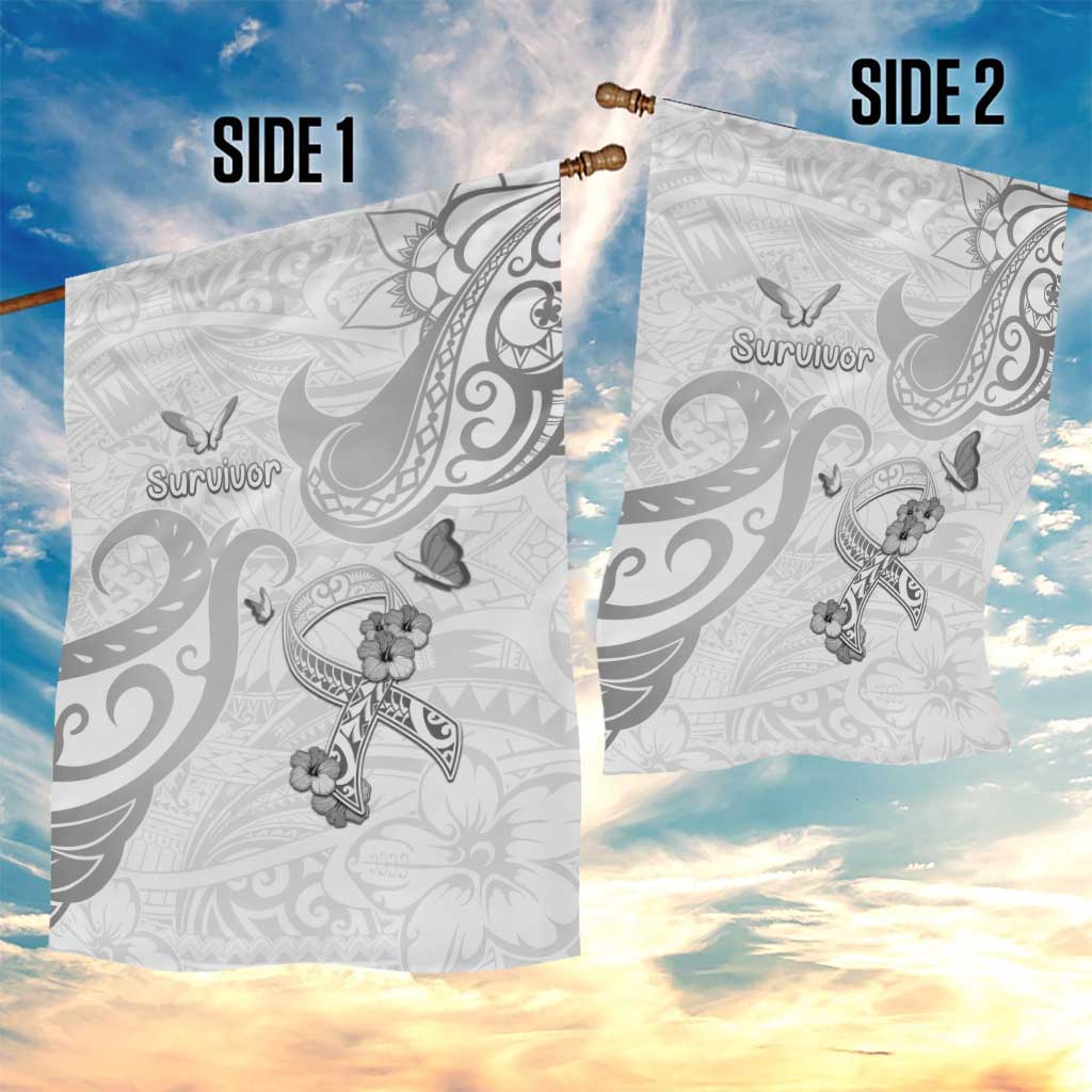 Brain Cancer Awareness Garden Flag Ribbon Polynesian Pattern LT05 - Polynesian Pride