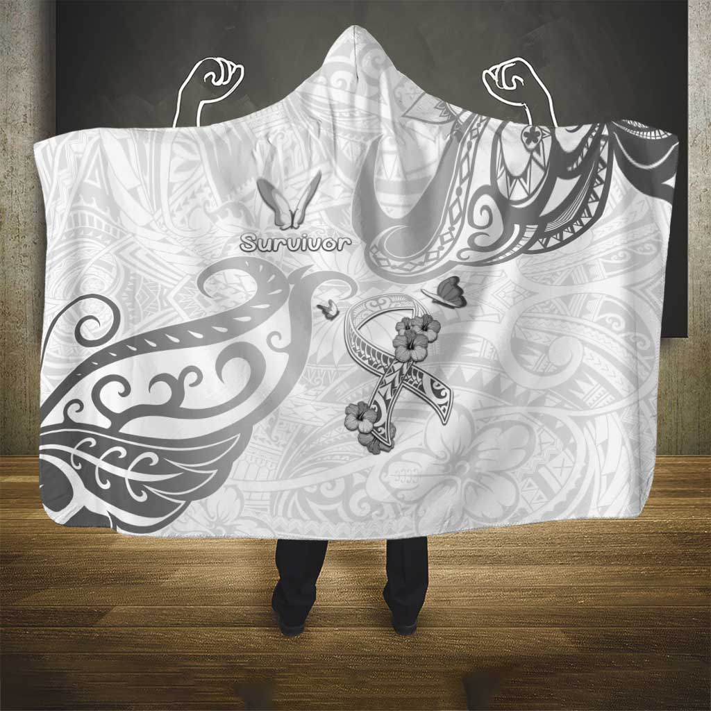 Brain Cancer Awareness Hooded Blanket Ribbon Polynesian Pattern LT05 - Polynesian Pride