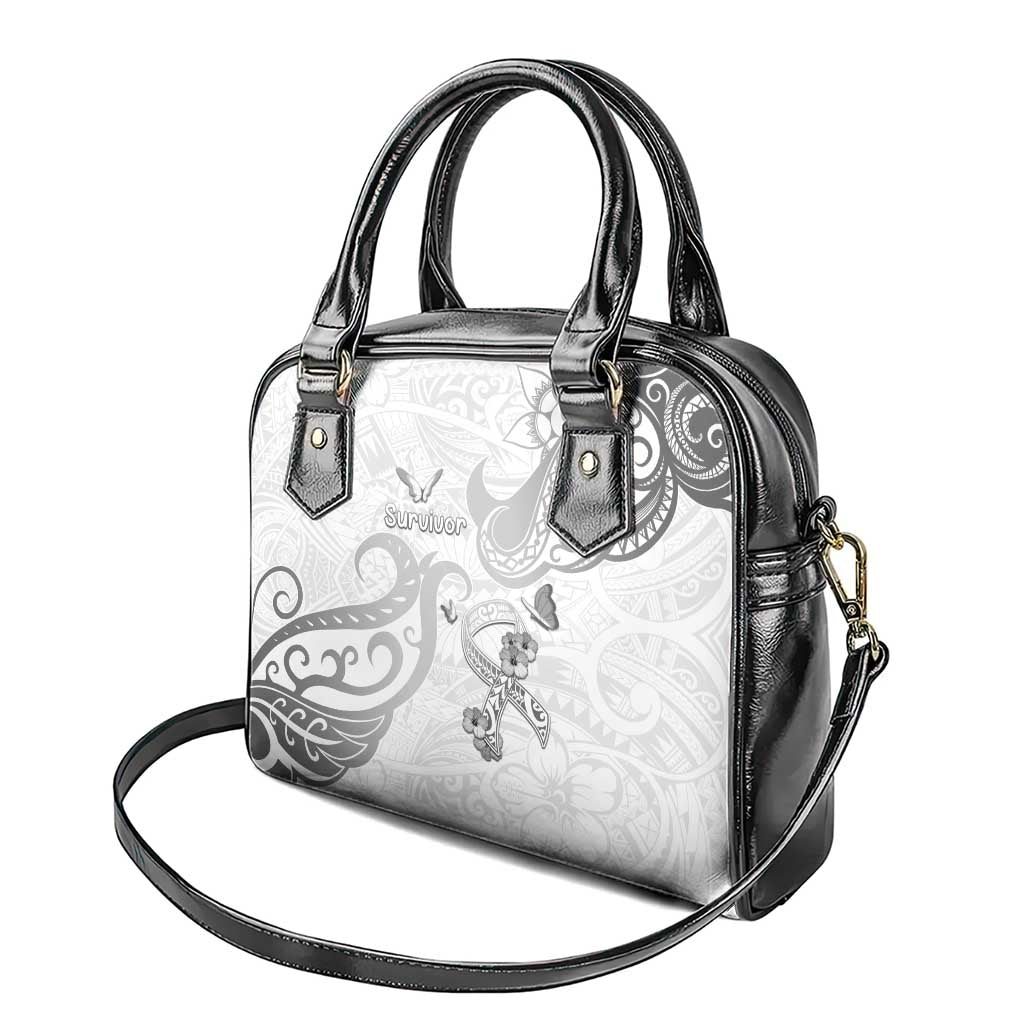 Brain Cancer Awareness Shoulder Handbag Ribbon Polynesian Pattern LT05 - Polynesian Pride