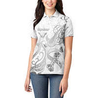 Personalised Brain Cancer Awareness Women Polo Shirt Ribbon Polynesian Pattern LT05 - Polynesian Pride