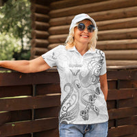 Personalised Brain Cancer Awareness Women Polo Shirt Ribbon Polynesian Pattern LT05 - Polynesian Pride