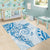 Polynesian Pattern With Plumeria Flowers Area Rug Blue