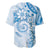 Polynesian Pattern With Plumeria Flowers Baseball Jersey Blue