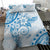 Polynesian Pattern With Plumeria Flowers Bedding Set Blue