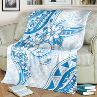 Polynesian Pattern With Plumeria Flowers Blanket Blue LT05 - Polynesian Pride