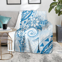 Polynesian Pattern With Plumeria Flowers Blanket Blue LT05 - Polynesian Pride