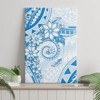 Polynesian Pattern With Plumeria Flowers Canvas Wall Art Blue LT05 - Polynesian Pride