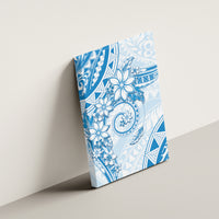 Polynesian Pattern With Plumeria Flowers Canvas Wall Art Blue LT05 - Polynesian Pride