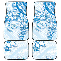 Polynesian Pattern With Plumeria Flowers Car Mats Blue LT05 - Polynesian Pride