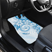Polynesian Pattern With Plumeria Flowers Car Mats Blue LT05 - Polynesian Pride