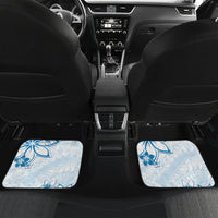 Polynesian Pattern With Plumeria Flowers Car Mats Blue LT05 Set 2pcs - Back Blue - Polynesian Pride