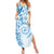 Polynesian Pattern With Plumeria Flowers Family Matching Summer Maxi Dress and Hawaiian Shirt Blue