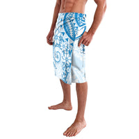 Polynesian Pattern With Plumeria Flowers Lavalava Blue LT05 - Polynesian Pride