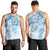 Polynesian Pattern With Plumeria Flowers Men Tank Top Blue