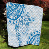 Polynesian Pattern With Plumeria Flowers Quilt Blue LT05 - Polynesian Pride
