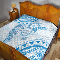 Polynesian Pattern With Plumeria Flowers Quilt Blue LT05 - Polynesian Pride