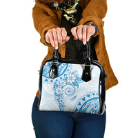 Polynesian Pattern With Plumeria Flowers Shoulder Handbag Blue LT05 One Size Blue - Polynesian Pride