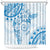 Polynesian Pattern With Plumeria Flowers Shower Curtain Blue