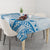 Polynesian Pattern With Plumeria Flowers Tablecloth Blue
