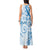 Polynesian Pattern With Plumeria Flowers Tank Maxi Dress Blue