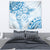 Polynesian Pattern With Plumeria Flowers Tapestry Blue