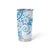 Blue Polynesian Pattern With Plumeria Flowers Tumbler Cup