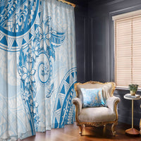 Polynesian Pattern With Plumeria Flowers Window Curtain Blue LT05 - Polynesian Pride