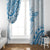 Polynesian Pattern With Plumeria Flowers Window Curtain Blue