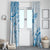 Polynesian Pattern With Plumeria Flowers Window Curtain Blue