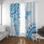 Polynesian Pattern With Plumeria Flowers Window Curtain Blue