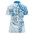 Polynesian Pattern With Plumeria Flowers Women Polo Shirt Blue