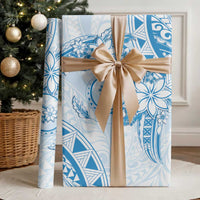 Polynesian Pattern With Plumeria Flowers Wrapping Paper Blue LT05 - Polynesian Pride