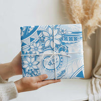 Polynesian Pattern With Plumeria Flowers Wrapping Paper Blue LT05 - Polynesian Pride