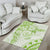 Polynesian Pattern With Plumeria Flowers Area Rug Lime Green