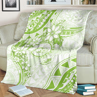 Polynesian Pattern With Plumeria Flowers Blanket Lime Green LT05 - Polynesian Pride