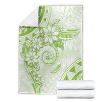 Polynesian Pattern With Plumeria Flowers Blanket Lime Green LT05 - Polynesian Pride