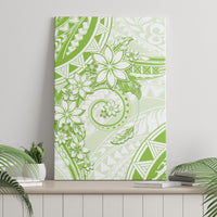 Polynesian Pattern With Plumeria Flowers Canvas Wall Art Lime Green LT05 - Polynesian Pride