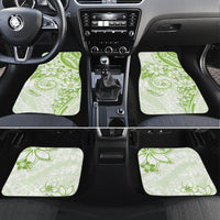 Polynesian Pattern With Plumeria Flowers Car Mats Lime Green LT05 Set 4pcs Lime Green - Polynesian Pride