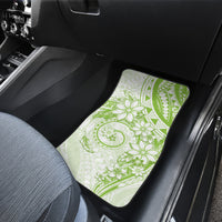 Polynesian Pattern With Plumeria Flowers Car Mats Lime Green LT05 - Polynesian Pride