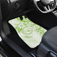 Polynesian Pattern With Plumeria Flowers Car Mats Lime Green LT05 - Polynesian Pride
