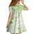 Polynesian Pattern With Plumeria Flowers Family Matching Off The Shoulder Long Sleeve Dress and Hawaiian Shirt Lime Green