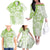 Polynesian Pattern With Plumeria Flowers Family Matching Off The Shoulder Long Sleeve Dress and Hawaiian Shirt Lime Green