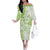 Polynesian Pattern With Plumeria Flowers Family Matching Off The Shoulder Long Sleeve Dress and Hawaiian Shirt Lime Green