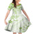 Polynesian Pattern With Plumeria Flowers Family Matching Summer Maxi Dress and Hawaiian Shirt Lime Green