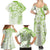 Polynesian Pattern With Plumeria Flowers Family Matching Summer Maxi Dress and Hawaiian Shirt Lime Green