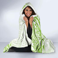 Polynesian Pattern With Plumeria Flowers Hooded Blanket Lime Green LT05 - Polynesian Pride