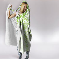 Polynesian Pattern With Plumeria Flowers Hooded Blanket Lime Green LT05 - Polynesian Pride
