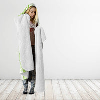 Polynesian Pattern With Plumeria Flowers Hooded Blanket Lime Green LT05 - Polynesian Pride