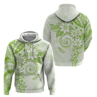 Polynesian Pattern With Plumeria Flowers Hoodie Lime Green LT05 - Polynesian Pride