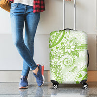 Polynesian Pattern With Plumeria Flowers Luggage Cover Lime Green LT05 - Polynesian Pride
